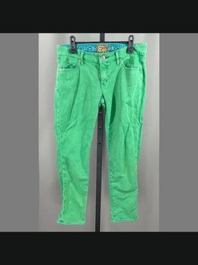 Rich & Skinny Jeans Womens 27 green denim skinny preppy casual colorful designer